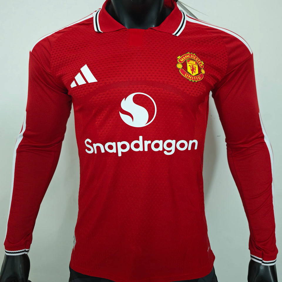 Maillot Manchester United Domicile Manches Longues 2026/27 (Version Joueur)