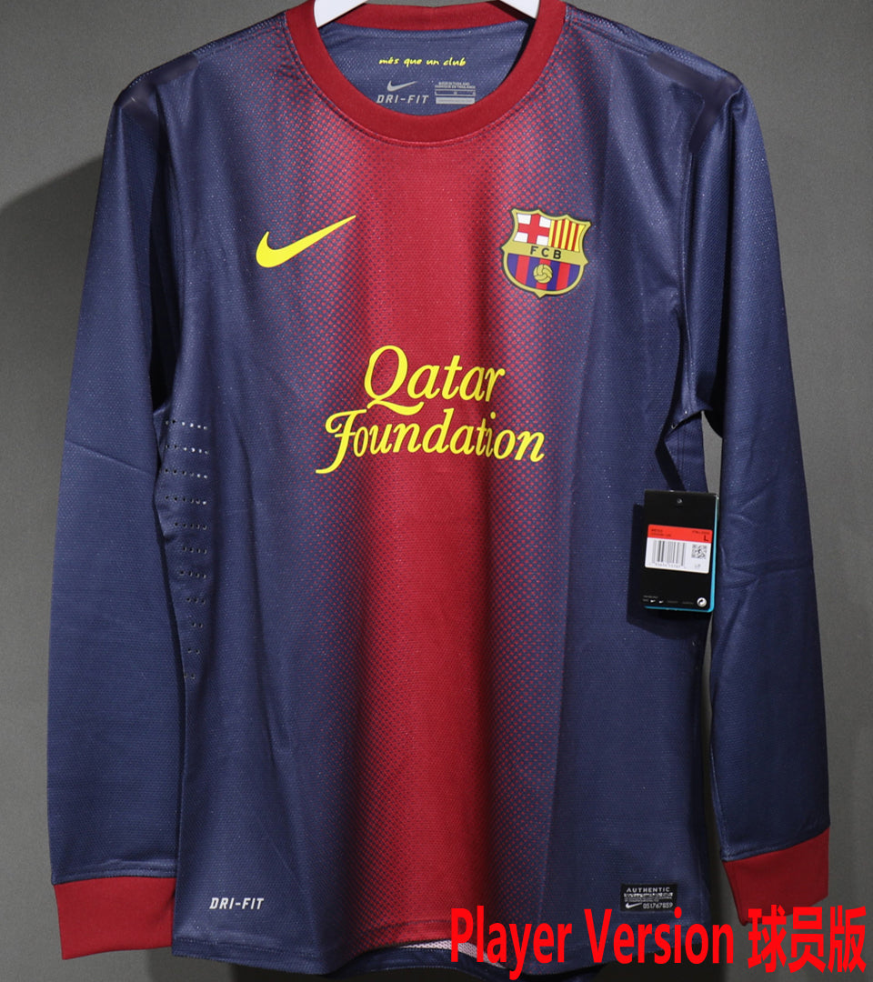 Maillot Barcelone Domicile Manches Longues Rétro (Version Joueur)