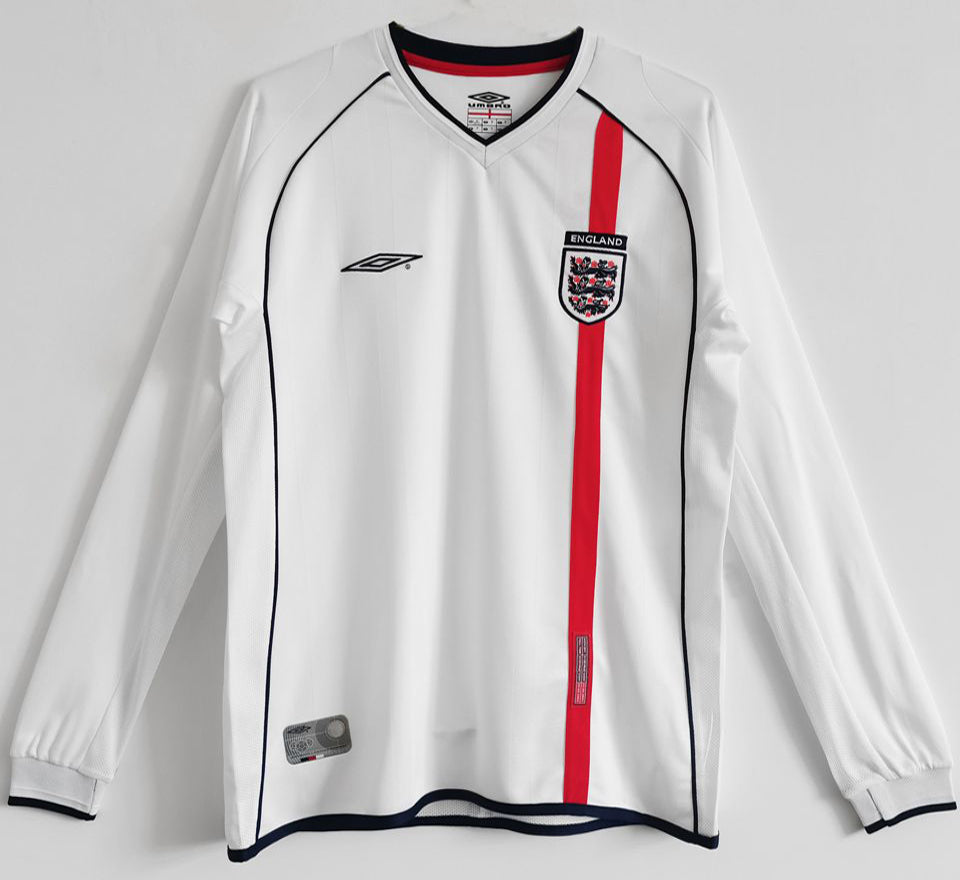 Maillot Angleterre Domicile Manches Longues Rétro 2002
