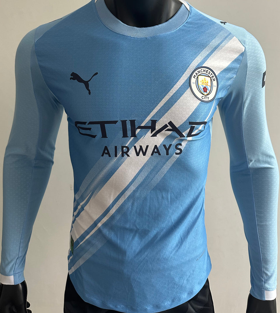 Maillot Manchester City Domicile Manches Longues 2025 (Version Joueur)