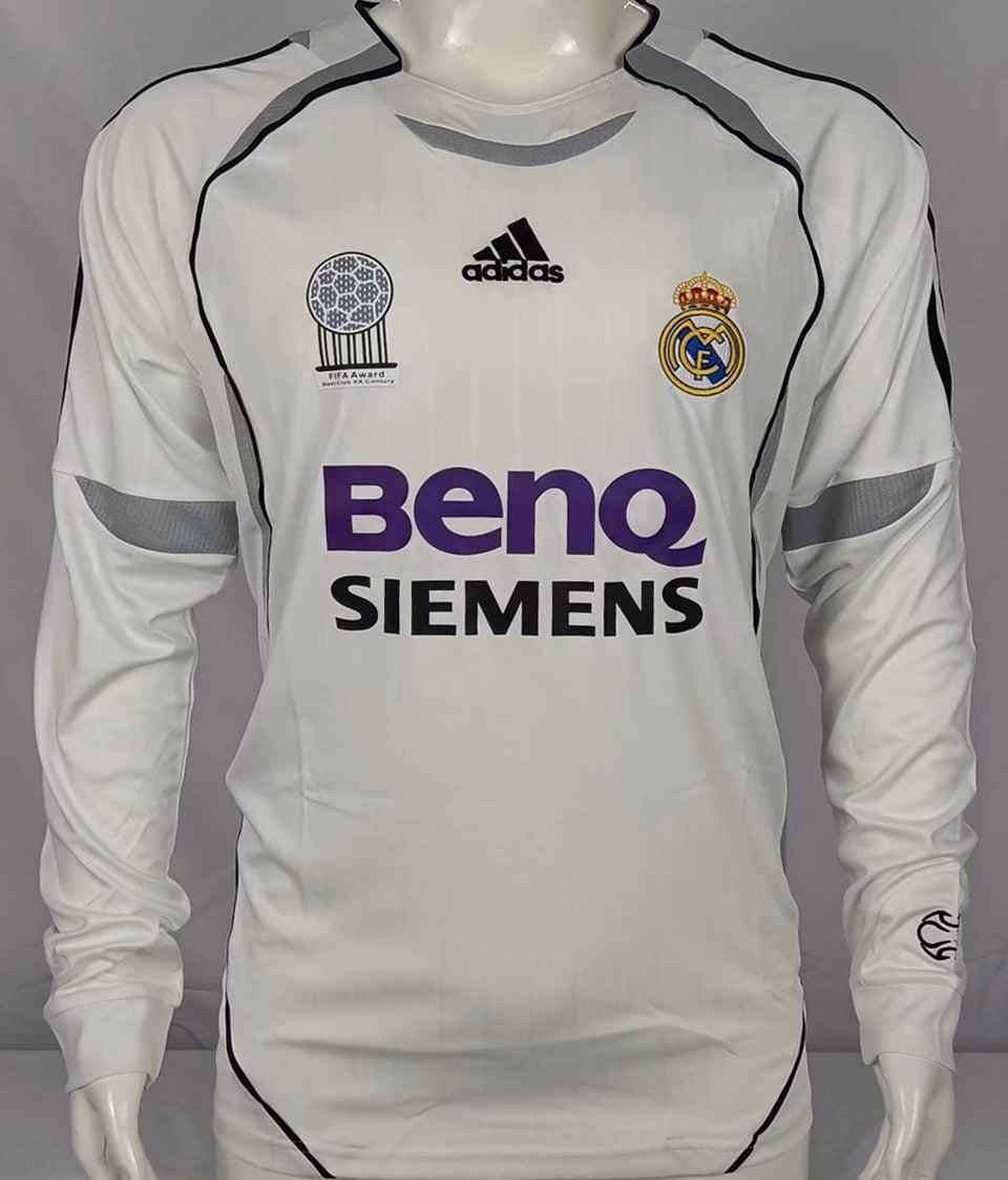 Maillot Real Madrid Domicile Manches Longues Rétro 2006/07
