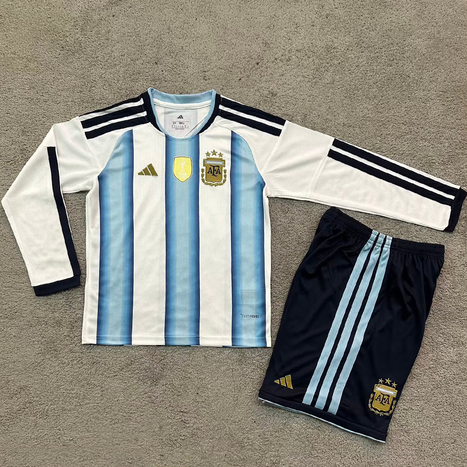Maillot Argentine Domicile Manches Longues 2026 Enfant
