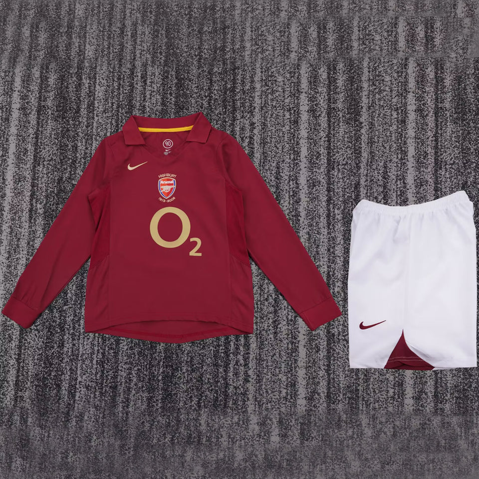 Maillot Arsenal Domicile Manches Longues Rétro Enfant