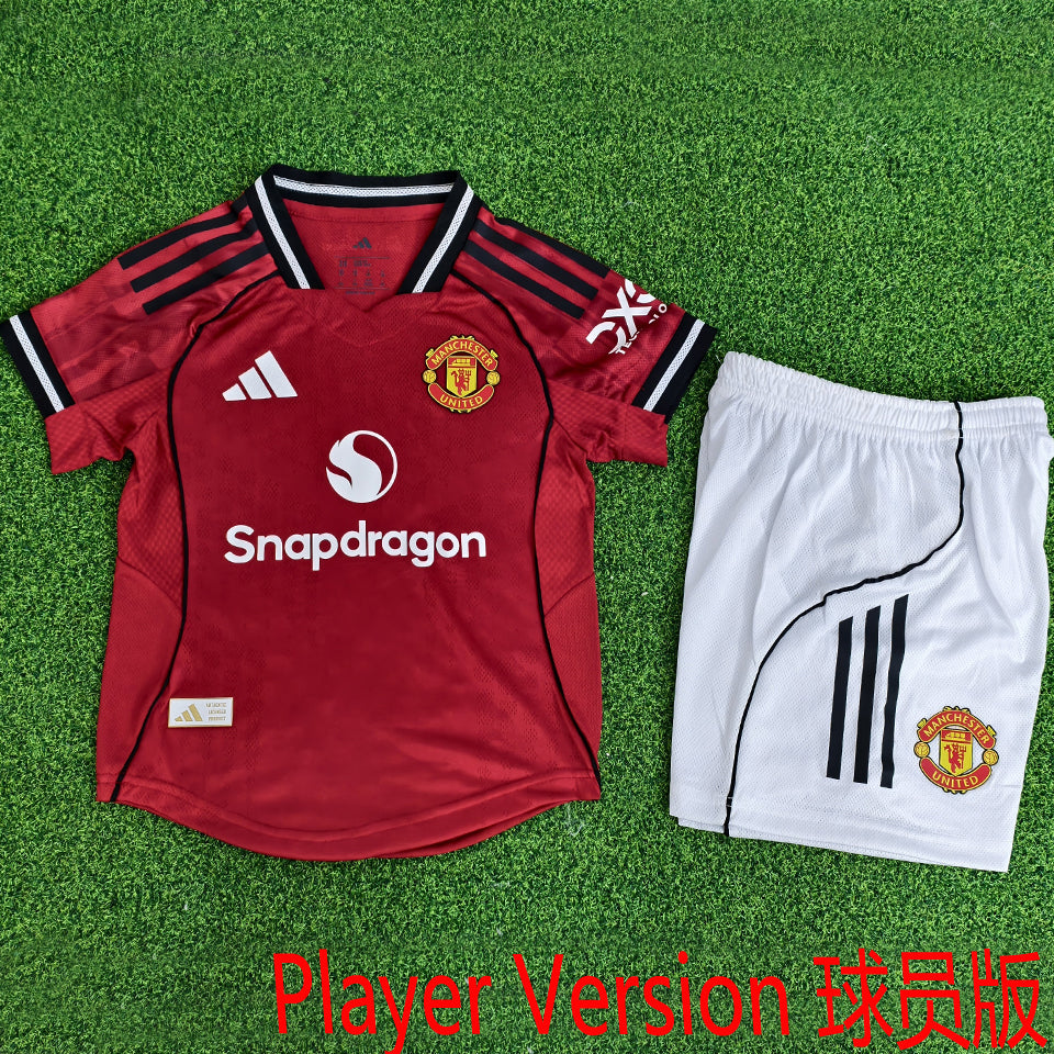 Maillot Manchester United Domicile 2025/26 Enfant (Version Joueur)