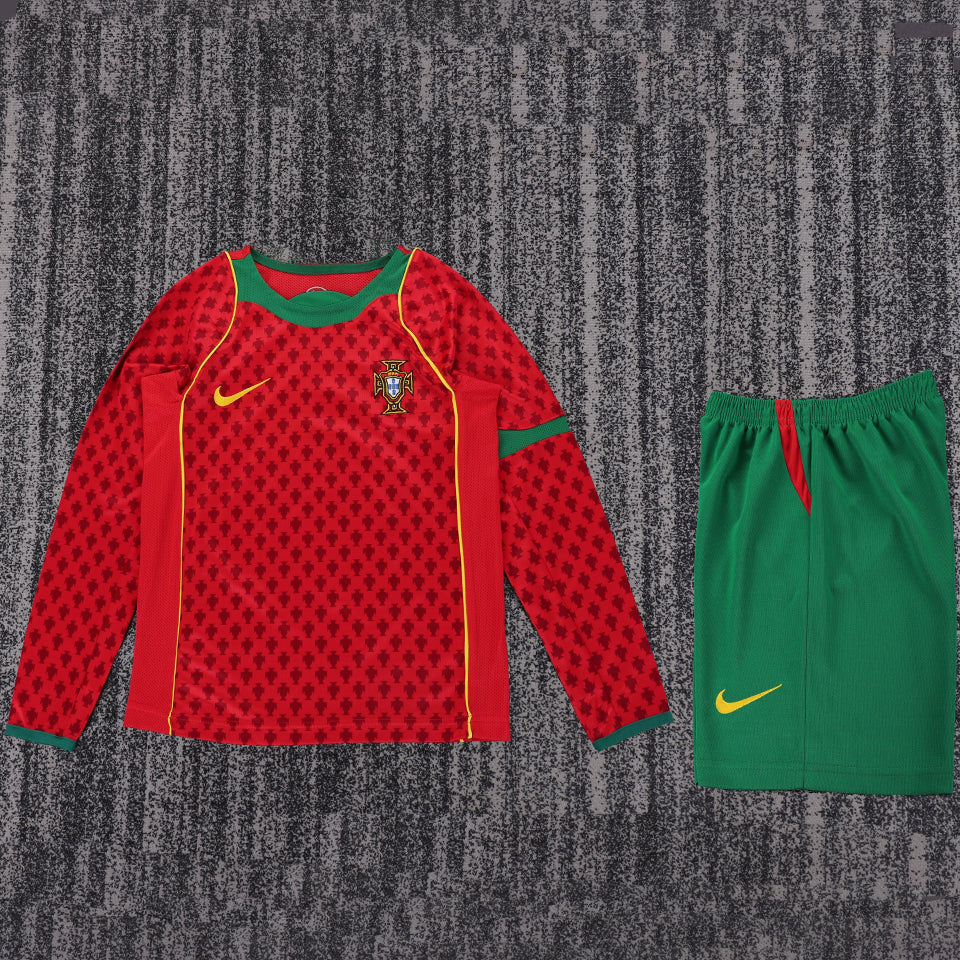 Maillot Portugal Domicile Manches Longues Rétro Enfant