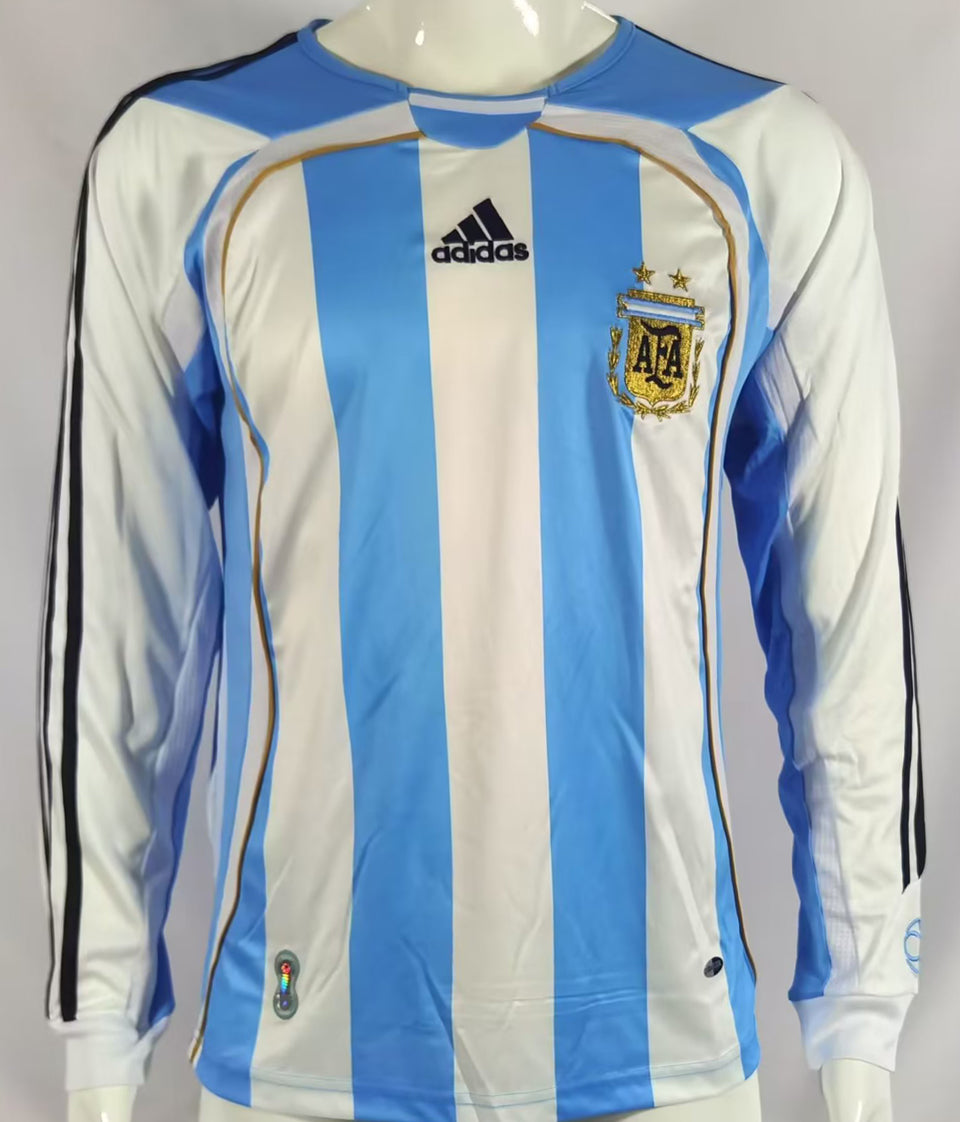 Maillot Argentine Domicile Manches Longues Rétro 2006