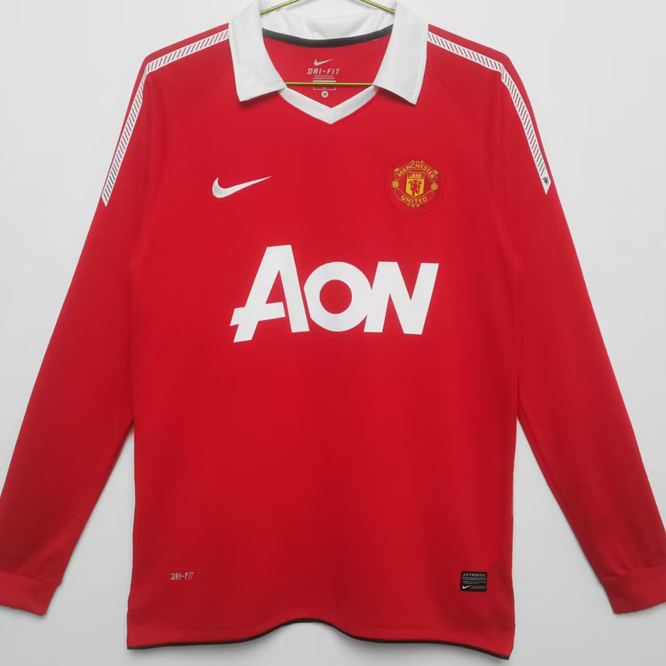 Maillot Manchester United Domicile Manches Longues Rétro 2010/11