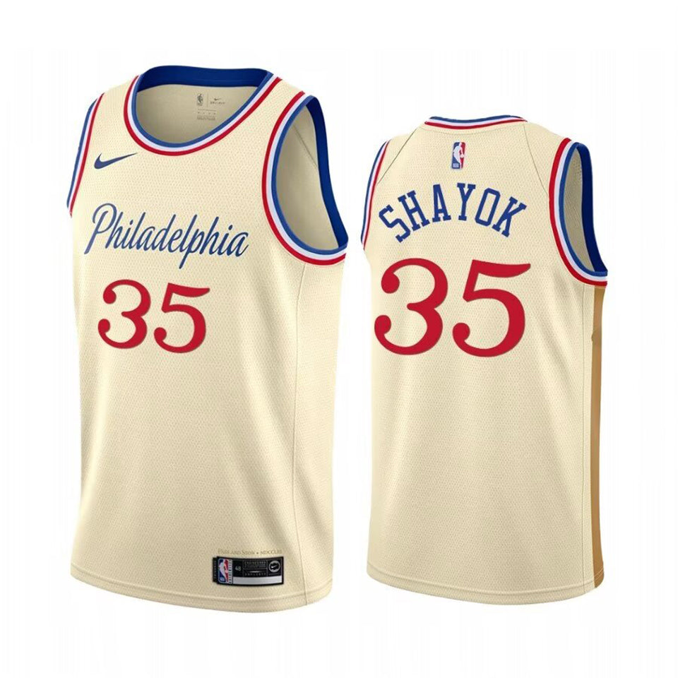 Maillot 76Ers Shayok 35 Khaki Nba Jerseys 2024