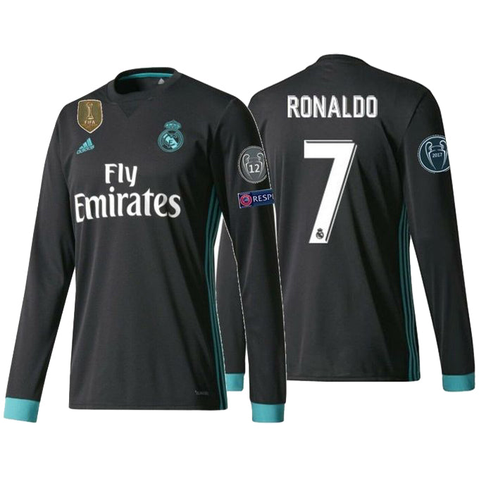 Maillot Real Madrid Extérieur Manches Longues Rétro 2017/18