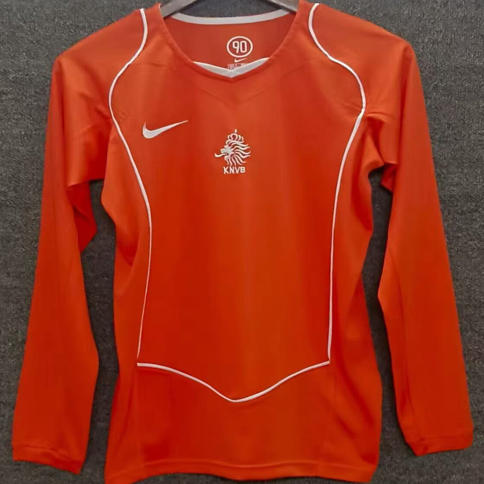 Maillot Pays-Bas Domicile Manches Longues Rétro 2004
