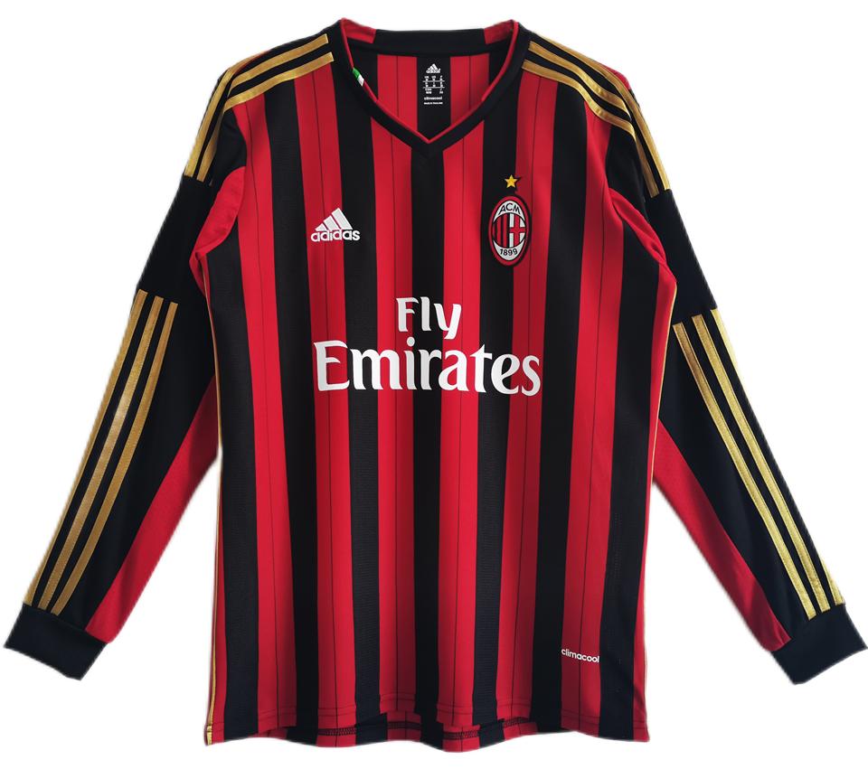 Maillot AC Milan Domicile Manches Longues Rétro 2013/14