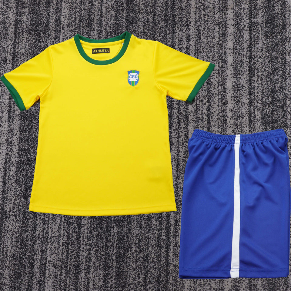 Maillot Brésil Domicile Rétro 1970 Enfant