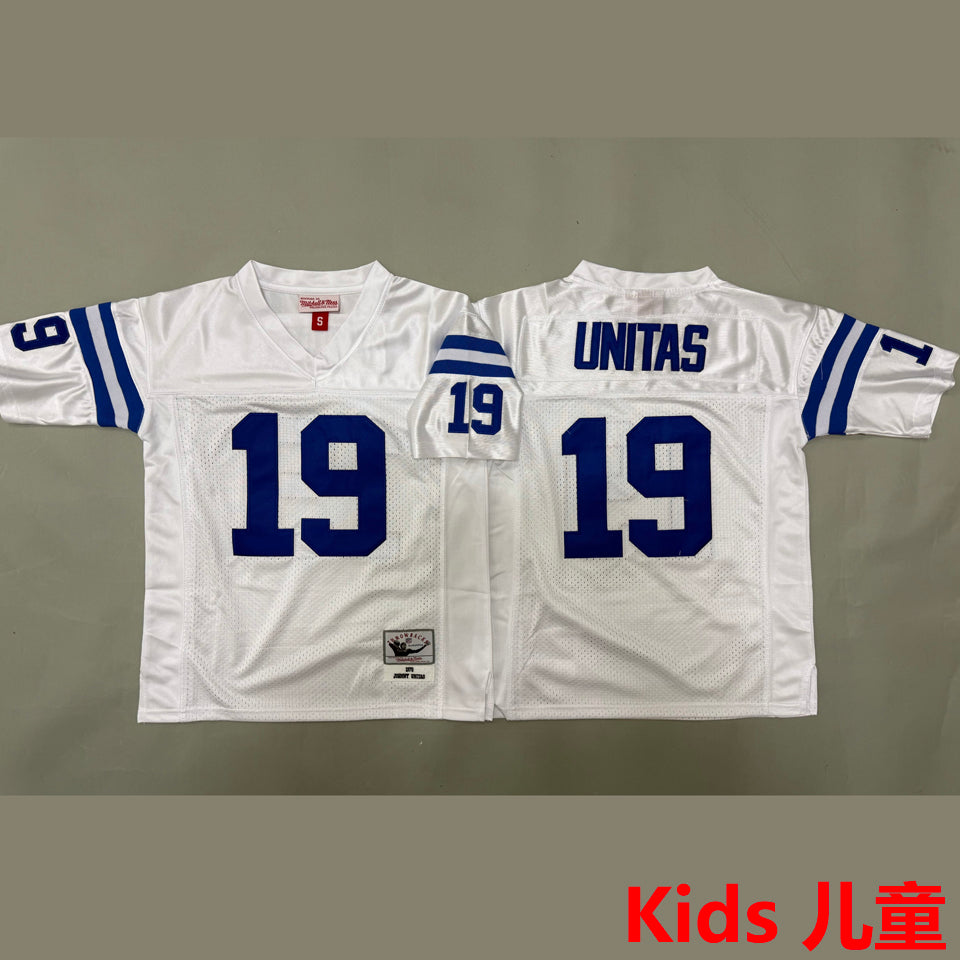 Maillot Unitas 19 Indianapolis Colts Rétro Enfant