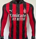 Maillot AC Milan Domicile Manches Longues 2025/26 (Version Joueur)