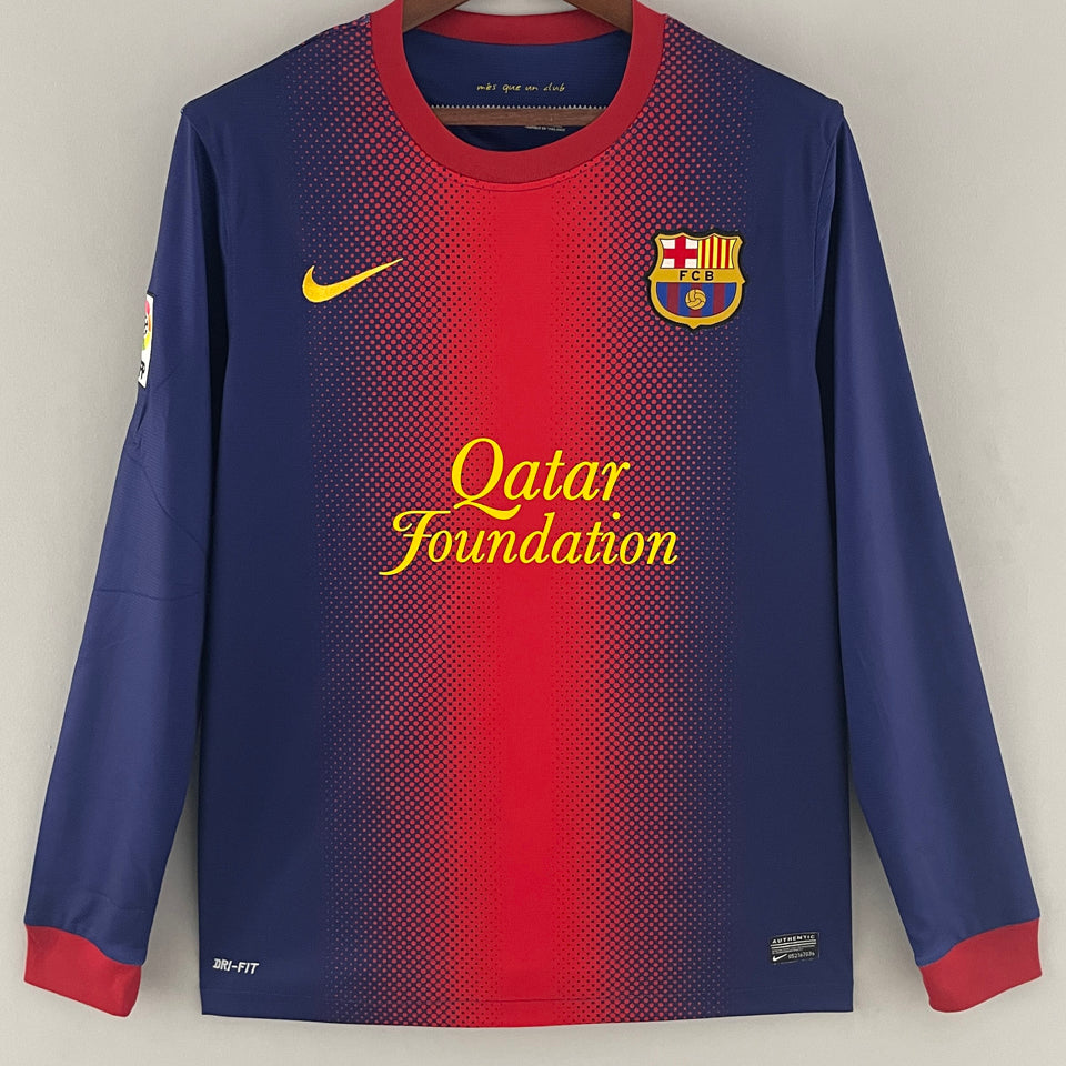 Maillot Barcelone Domicile Manches Longues Rétro 2012/13