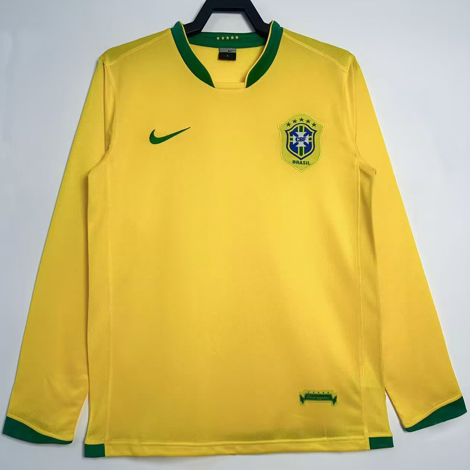 Maillot Brésil Domicile Manches Longues Rétro