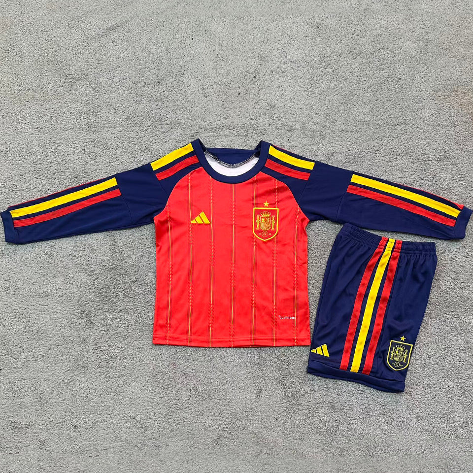 Maillot Espagne Domicile Manches Longues 2026 Enfant