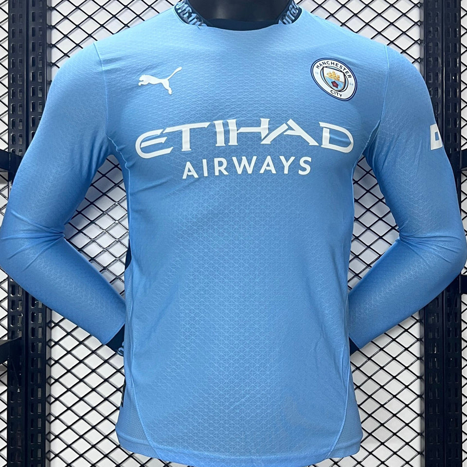 Maillot Manchester City Domicile Manches Longues 2024/25 (Version Joueur)