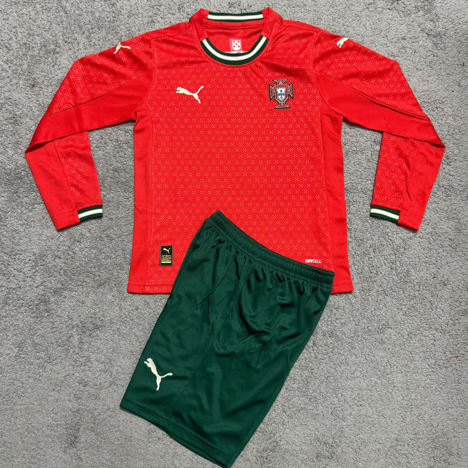 Maillot Portugal Domicile Manches Longues 2025 Enfant