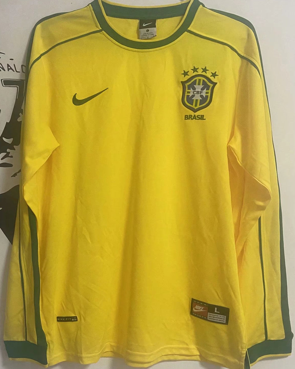 Maillot Brésil Domicile Manches Longues Rétro 1998
