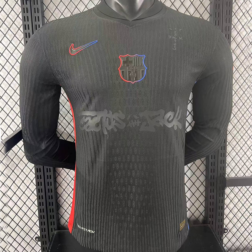 Maillot Barcelone Extérieur Manches Longues 2024/25 (Version Joueur)