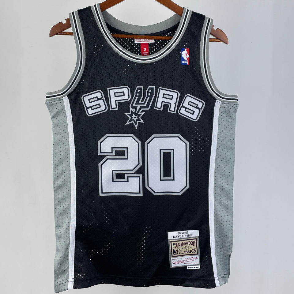 Maillot Spurs Ginobili 20 Rétro 2002/03