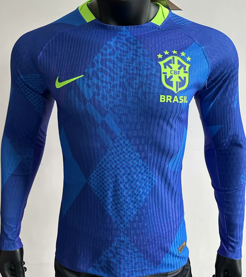 Maillot Brésil Extérieur Manches Longues 2025 (Version Joueur)