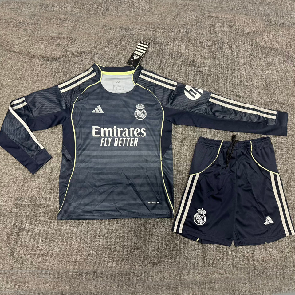 Maillot Real Madrid Extérieur Manches Longues 2025/26 Enfant