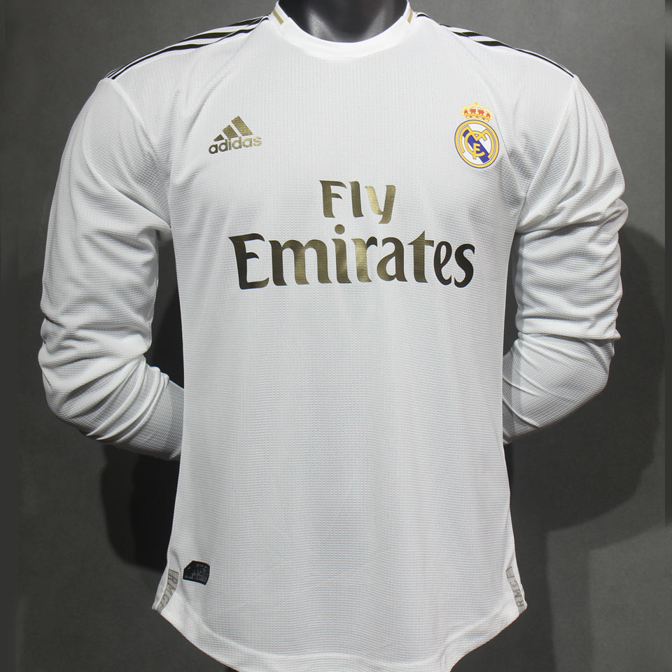 Maillot Real Madrid Domicile Manches Longues Rétro (Version Joueur)