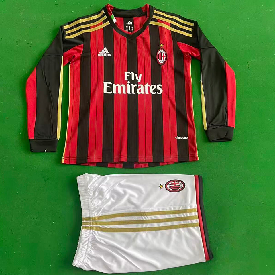 Maillot AC Milan Domicile Manches Longues Rétro 2013/14 Enfant