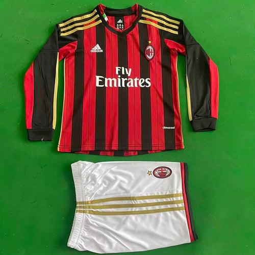 Maillot AC Milan Domicile Manches Longues Rétro 2013/14 Enfant