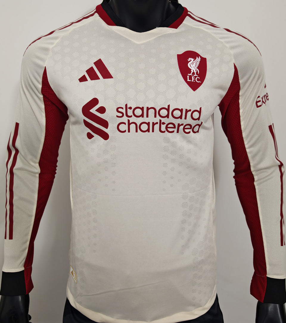Maillot Liverpool Extérieur Manches Longues 2025/26 (Version Joueur)