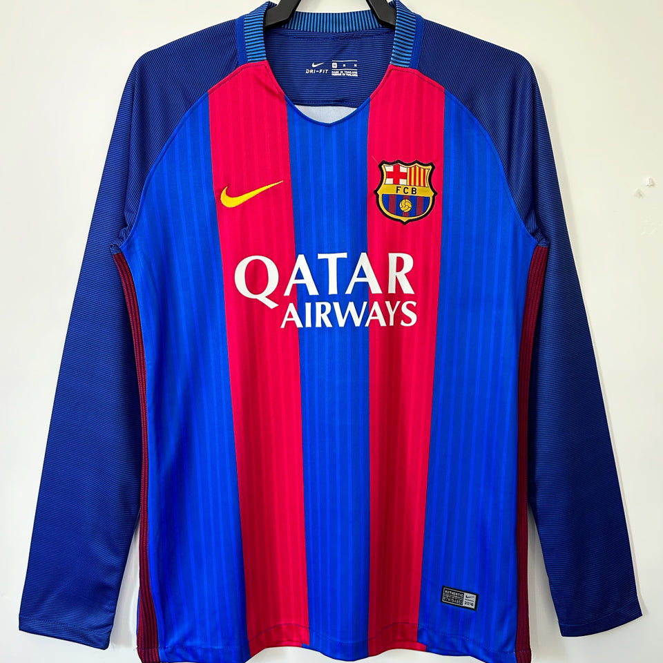 Maillot Barcelone Domicile Manches Longues Rétro 2016/17