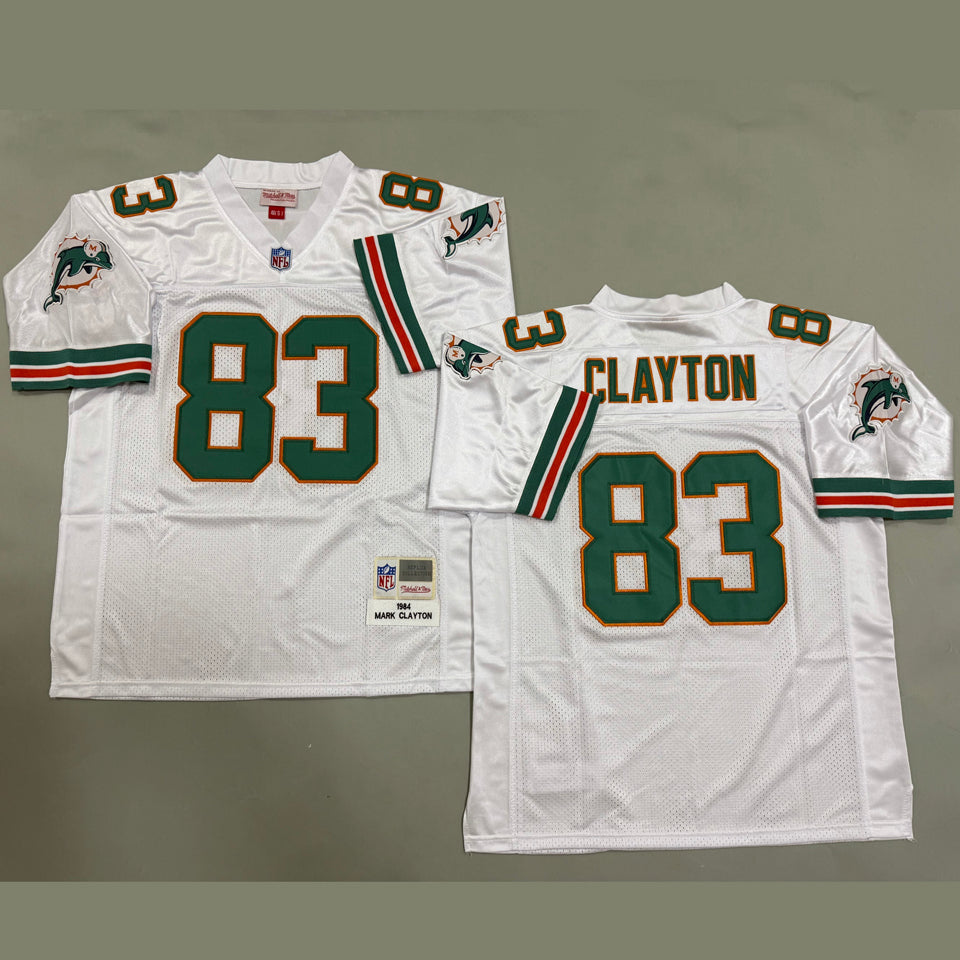 Maillot Clayton 83 Men S Miami Dolphins Rétro