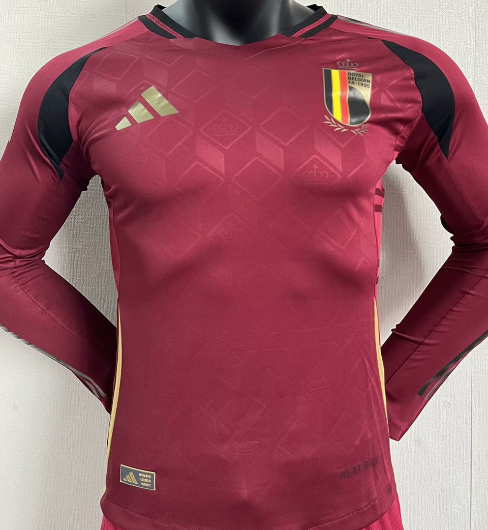 Maillot Belgique Domicile Manches Longues 2024/25 (Version Joueur)