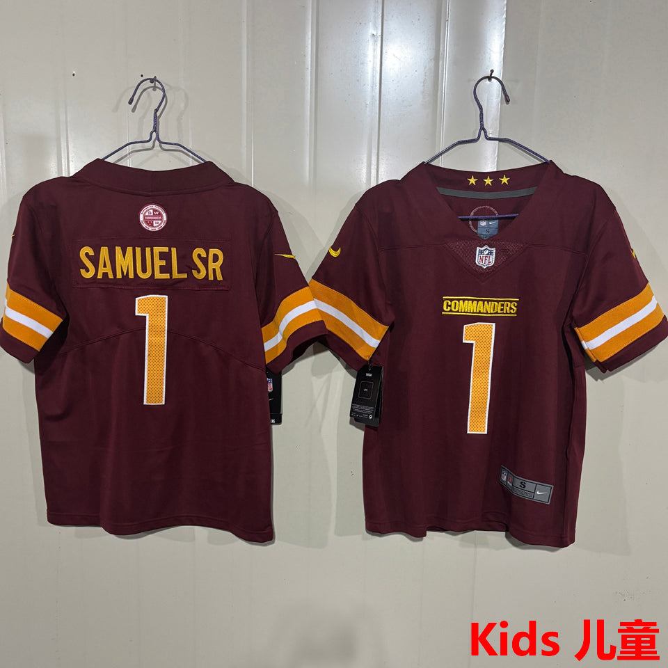 Maillot Samuel Sr 1 Washington Commanders Enfant