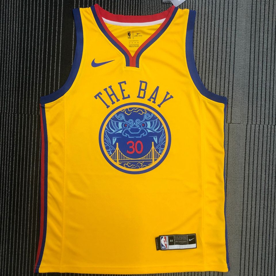 Maillot Warriors Curry 30 The Bay Nba Jerseys Hot Pressed 2018