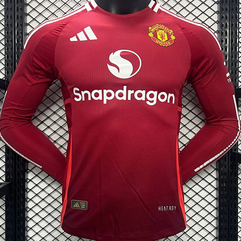 Maillot Manchester United Domicile Manches Longues 2024/25 (Version Joueur)