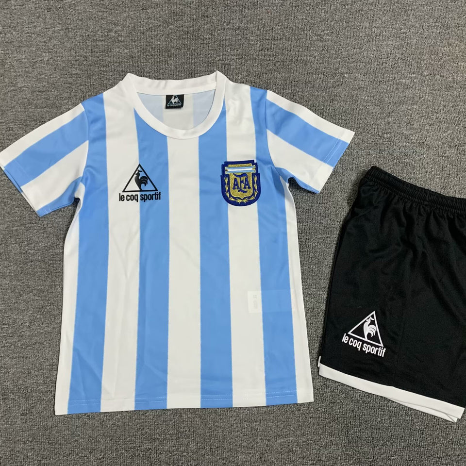 Maillot Argentine Domicile Rétro 1986 Enfant