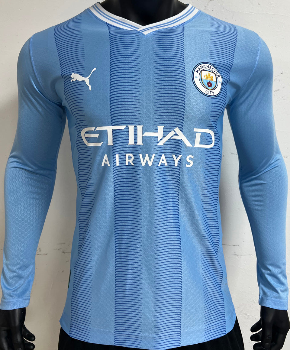 Maillot Manchester City Domicile Manches Longues 2023/24 (Version Joueur)