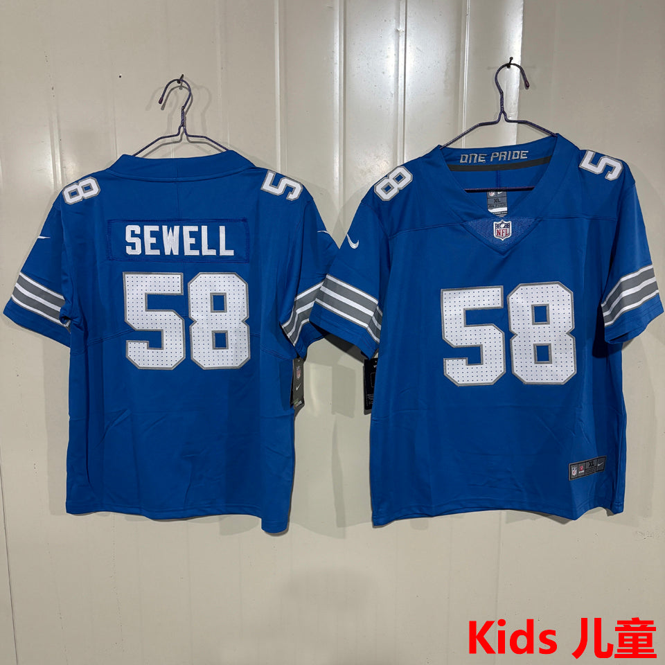 Maillot Sewell 58 Detroit Lions Enfant