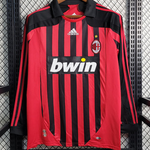Maillot AC Milan Domicile Manches Longues Rétro 2007/08