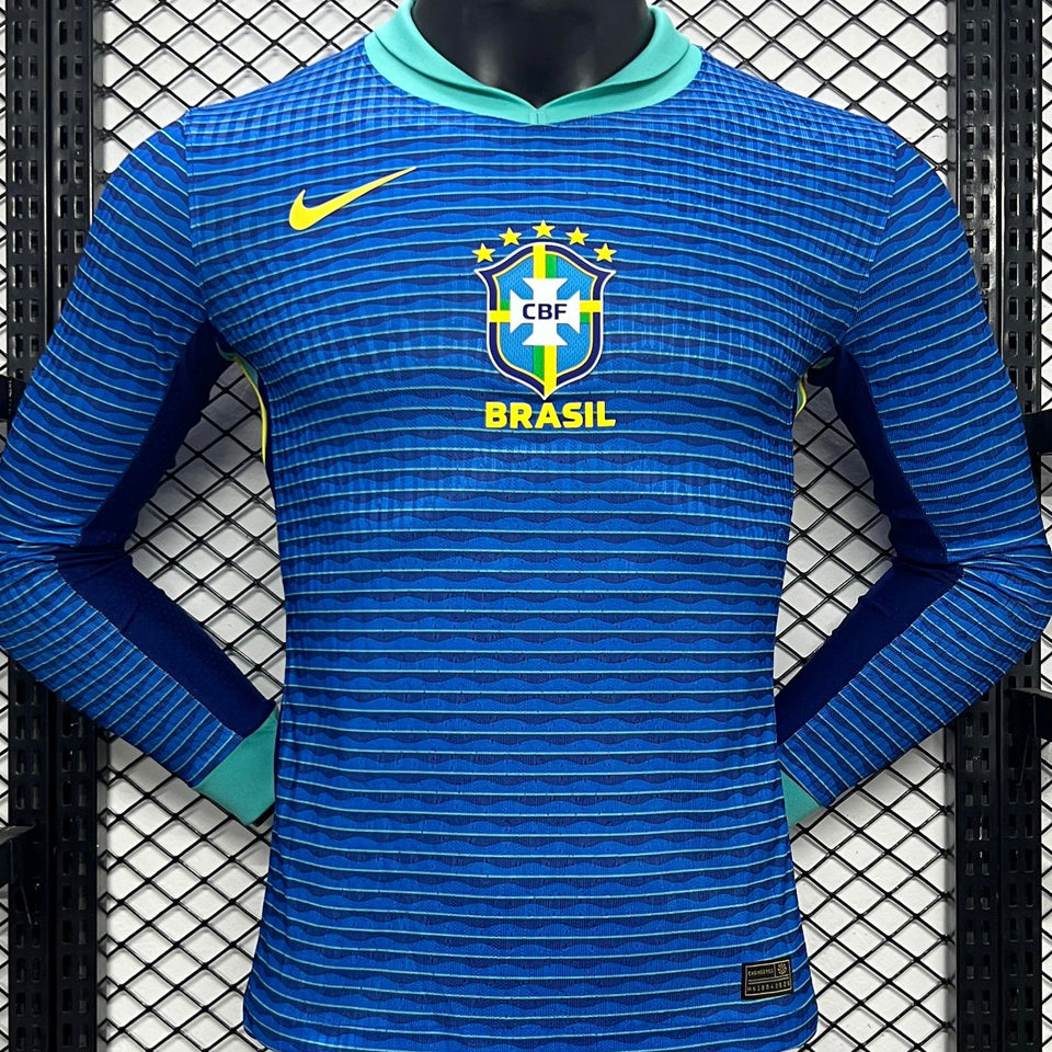 Maillot Brésil Extérieur Manches Longues 2024/25 (Version Joueur)