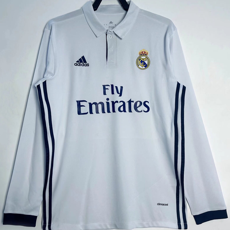 Maillot Real Madrid Domicile Manches Longues Rétro 2016/17