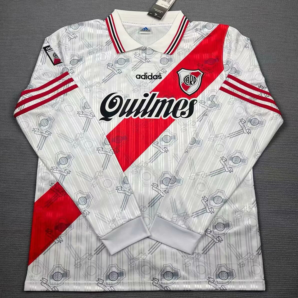 Maillot River Plate Domicile Manches Longues Rétro 1996