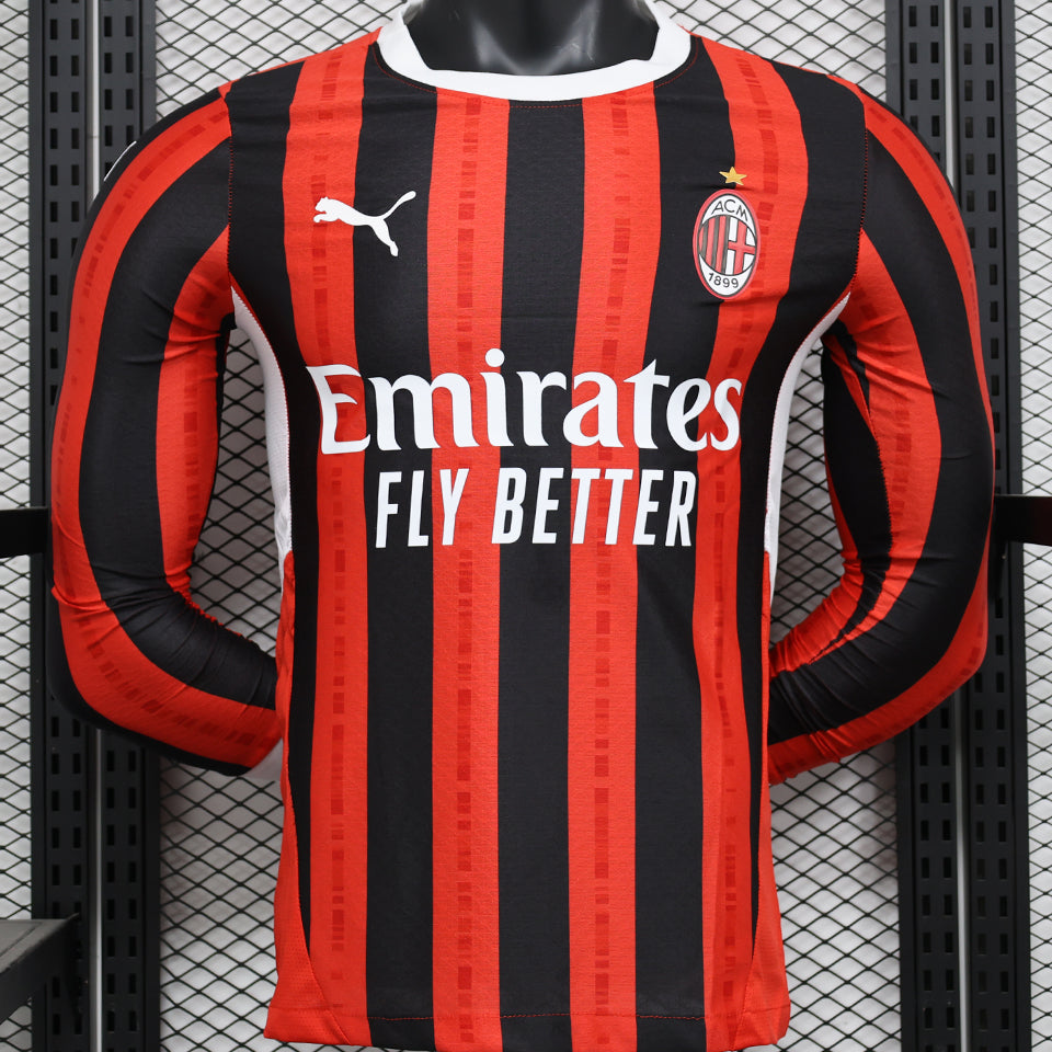 Maillot AC Milan Domicile Manches Longues 2024/25 (Version Joueur)