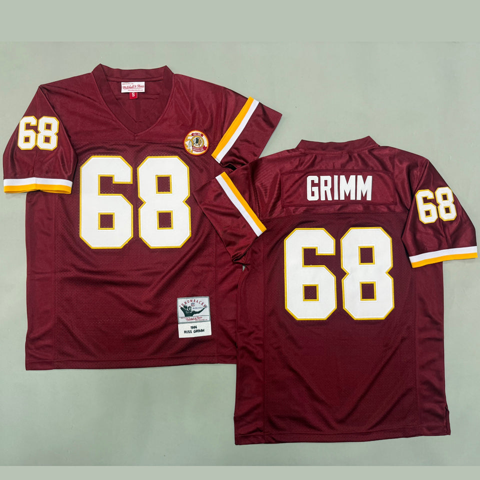 Maillot Grimm 68 Men S Washington Commanders Rétro