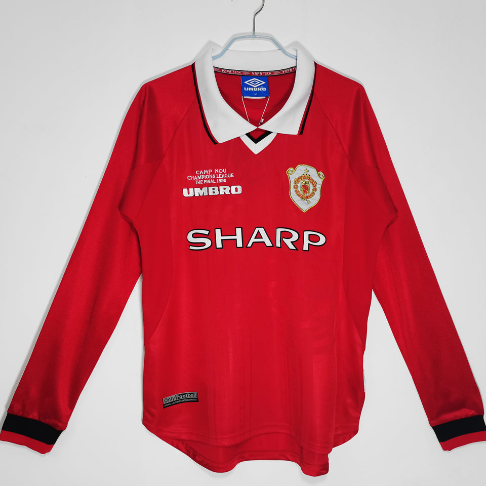 Maillot Manchester United Domicile Manches Longues Rétro 1999
