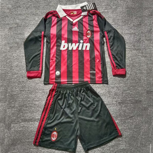 Maillot AC Milan Domicile Manches Longues Rétro 2009/10 Enfant