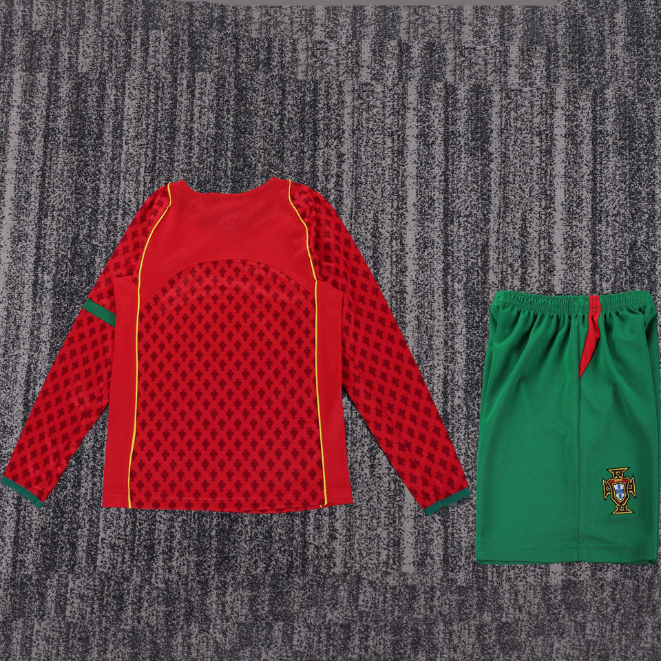 Maillot Portugal Domicile Manches Longues Rétro Enfant